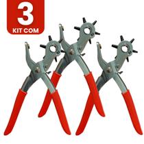 Kit com 3 Alicate Vazador Furador Com 6 Bicos 9Pol. Para Chinelo/couro