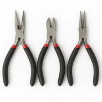 Kit com 3 Alicates para Montagem de Bijuterias Preto Kit com 3 Alicates para Montagem de Bijuterias Preto