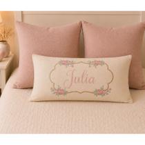 Kit com 3 Almofadas Com Nome Sua Cama com Cara de Novela Personalizada Presente em Alta