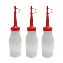 Kit Com 3 Almotolias Plástica 500ml Ss Bico Vermelho Mod.42 Kit Com 3 Almotolias Plástica 500ml Ss Bico Vermelho Mod.42