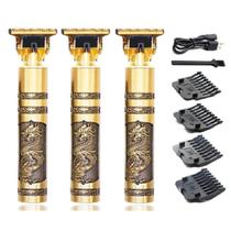 Kit com 3 Aparadores De Pelo Vintage Profissional Dourado 110v/220v