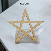 Kit Com 3 Apliques em MDF Cru 3mm Kit Pentagrama, Colagens, Artesanato, Decoração Kit Com 3 Apliques em MDF Cru 3mm Kit Pentagrama, Colagens, Artesanato, Decoração