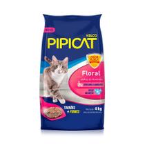 Kit com 3 Areias Higiênicas Pipicat Floral para Gatos 4kg