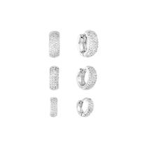 Kit Com 3 Argolas 1 2 3 Furo Folheada No Ouro Branco