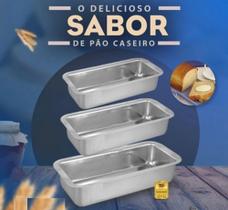 Kit com 3 Assadeira de Pão e Bolo N 1, N 2 e N 3 em Alumínio IF35 - Reforçada