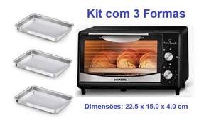 Kit com 3 Assadeiras para Forninho Elétrico em Alumínio IF35 TODAS AS MARCAS 30CM Kit com 3 Assadeiras para Forninho Elétrico em Alumínio IF35 TODAS AS MARCAS 30CM