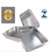 kit com 3 assadeiras retangular 36 X 25 cm forma de bolo alta n3 kit de formas