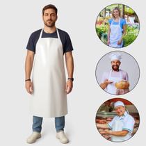 Kit Com 3 Avental De Pvc Forrado Impermeável Tiras Soldadas Branco