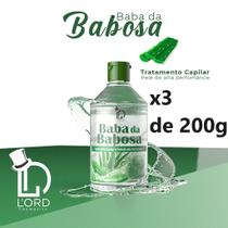 Kit com 3 Baba da Babosa (Aloe Vera) 200g Cabelos e Pele Lord Cosmetics