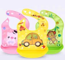 Kit Com 3 Babador Silicone Cata Migalha Impermeável