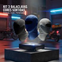 Kit com 3 Balaclavas Touca Ninja Slim Fitness Motocicleta Proteção Contra Frio e Calor