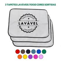 Kit com 3 Banheiro para Cães Tecido Ecológico 70x50 Sortidos - 200 Lavagens Quality - Vila Flor