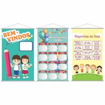 Kit Com 3 Banners Escolares Para Decoração De Sala De Aula G