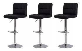 Kit Com 3 Banquetas Gomos Confort Em Courssimo, Giratria, Kit Com 3 Banquetas Gomos Confort Em Courssimo, Giratria,