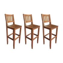 Kit com 3 Banquetas Madeira Maciça Mineira para Area Externa Malbec Kit com 3 Banquetas Madeira Maciça Mineira para Area Externa Malbec