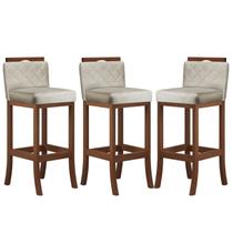 Kit com 3 Banquetas Média com Matelassê Kit com 3 Banquetas Média com Matelassê