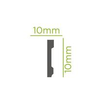 Kit com 3 Barras Rodapé de Poliestireno Slim 10cmX10mm Liso 7,2m