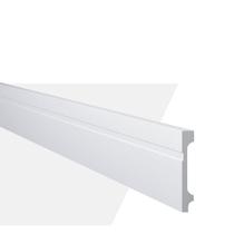 Kit com 3 Barras Rodapé Gart de Poliestireno Fb11 18mmx11cm Metro Linear 7,32m Branco