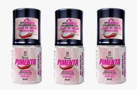 Kit com 3 Base Pimenta Amusant 9ml Base Amarga enriquecida com Óleo de Argan e Pantenol