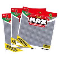 Kit com 3 Bases de Construção Max, Candide, 25x25cm Cinza Kit com 3 Bases de Construção Max, Candide, 25x25cm Cinza