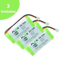 Kit com 3 Baterias p/ Telefone Sem Fio 2,4V 600mAh FX-70U