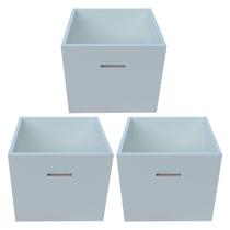 Kit com 3 Bau Caixa Organizador em MDF