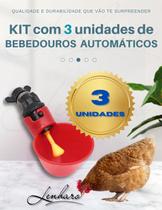 Kit com 3 Bebedouros para Galinha / Automático / Copinho / Copo / Bebedor para Aves, Galinha, Frangos, Codornas com Pistão - LMS-DW-BP-1003
