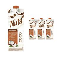 Kit com 3 Bebidas à base de coco Nuts Caixa 1l