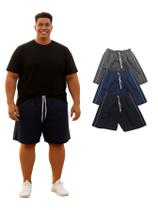 Kit Com 3 Bermuda Tactel Reforçada Plus Size Com Elástico