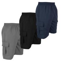 Kit Com 3 Bermudas Cargos De Tactel Short Plus Size COR:SORTIDASTAMANHO:G3