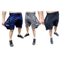 Kit com 3 bermudas dry fit de seda gelada premium!