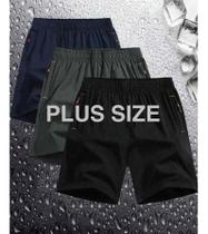 Kit Com 3 Bermudas Plussize Seda Fria Premium - Esporte