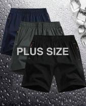 Kit Com 3 Bermudas Plussize Seda Fria Premium Esporte Kit Com 3 Bermudas Plussize Seda Fria Premium Esporte
