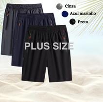 Kit Com 3 Bermudas Plussize Tecido Gelado Premium Sport