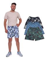 Kit Com 3 Bermudas Tactel Estampada - Sortida