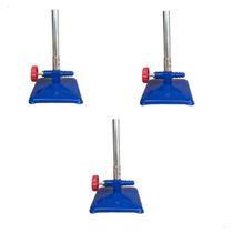 Kit com 3 Bico de Bunsen com Registro para Gás e Reg. para Entrada de Ar 11mmx15cm - Metalic 050