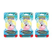 Kit com 3 Blister Unitário Pokémon Escarlate e Violeta Amigos de Jornada TCG EV9 Geek Cartas Coleção Kit com 3 Blister Unitário Pokémon Escarlate e Violeta Amigos de Jornada TCG EV9 Geek Cartas Coleção