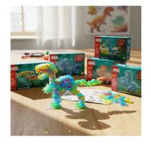 Kit Com 3 Blocos De Montar Inblox Dinossauro Cristal Dino