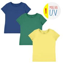 Kit Com 3 Blusas Infantil Feminina Malha UV - Malwee