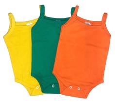 Kit com 3 body Alcinha - Body Bebê - 100% algodão Kit com 3 body Alcinha - Body Bebê - 100% algodão