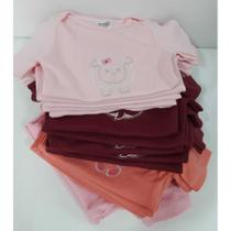 Kit Com 3 Body Curto Suedine Bebê Menina enxoval Ref. 625 Kit Com 3 Body Curto Suedine Bebê Menina enxoval Ref. 625