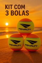 Kit com 3 Bolas de Beach Tennis Penalty Tenis Praia Stage 2