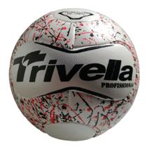 Kit com 3 Bolas Futebol Society Trivella 100% PU Profissional Branco/Laranja