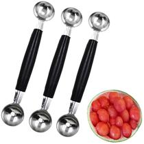 Kit com 3 boleadores de melão Anglepingping em aço inoxidável 18 cm Kit com 3 boleadores de melão Anglepingping em aço inoxidável 18 cm