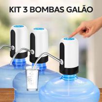KIT Com 3 Bombas Automáticas Elétricas Para Garrafão Bebedouros Recarregável Usb TOP RIO
