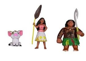 kit com 3 Bonecos Moana e Maui