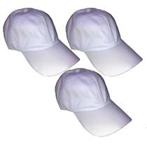 Kit Com 3 Bonés Branco Liso Bordar Padeiro Açougueiro Supermercado Cozinha Pizzaria