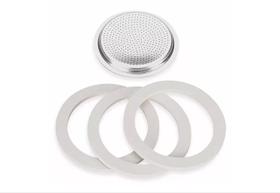 Kit Com 3 Borrachas e Filtro para cafeteira Italiana 12 Xícaras