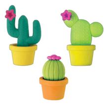 Kit com 3 Borrachas Tilibra Cactus Escolar 3 unidades diferentes