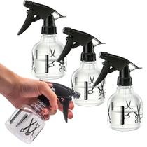 Kit com 3 Borrifador Spray Névoa 250ml Pulverizador Salão Cabeleireiro Barbeiro Manicure Profissional